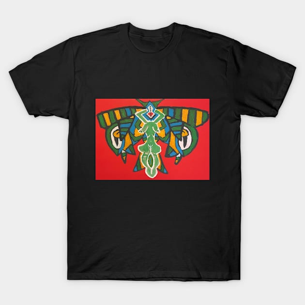 Venus in Antlers-Red Moth T-Shirt by Bert Fiddler ART